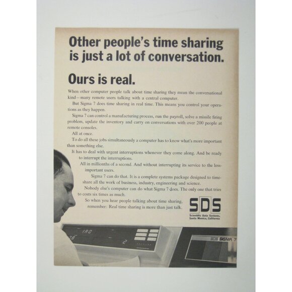 Vintage Scientific Data Systems Sigma 7 Advertisement Print 1960s - Picture 1 of 2